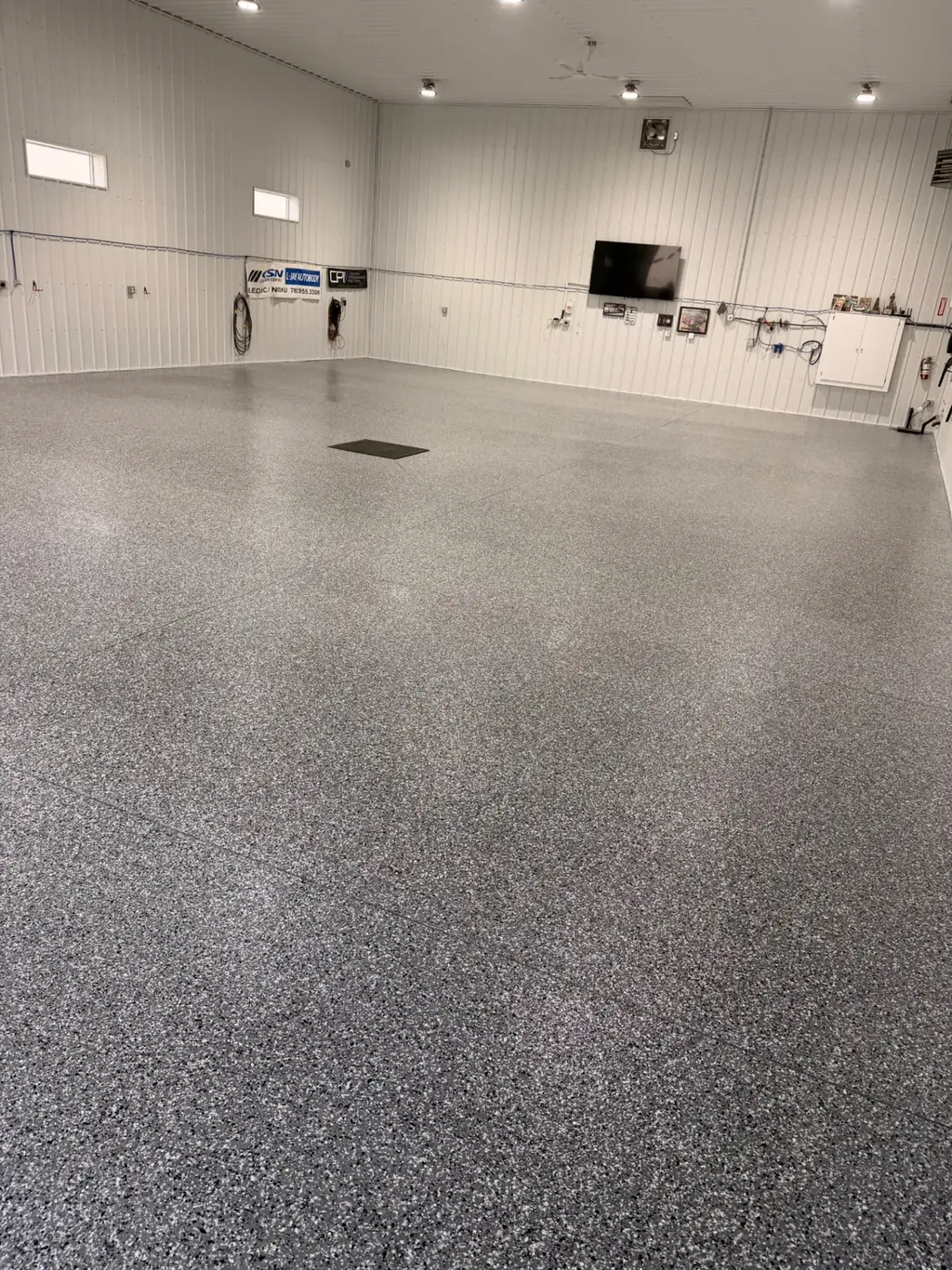 Darkside flake shop floor, steel building