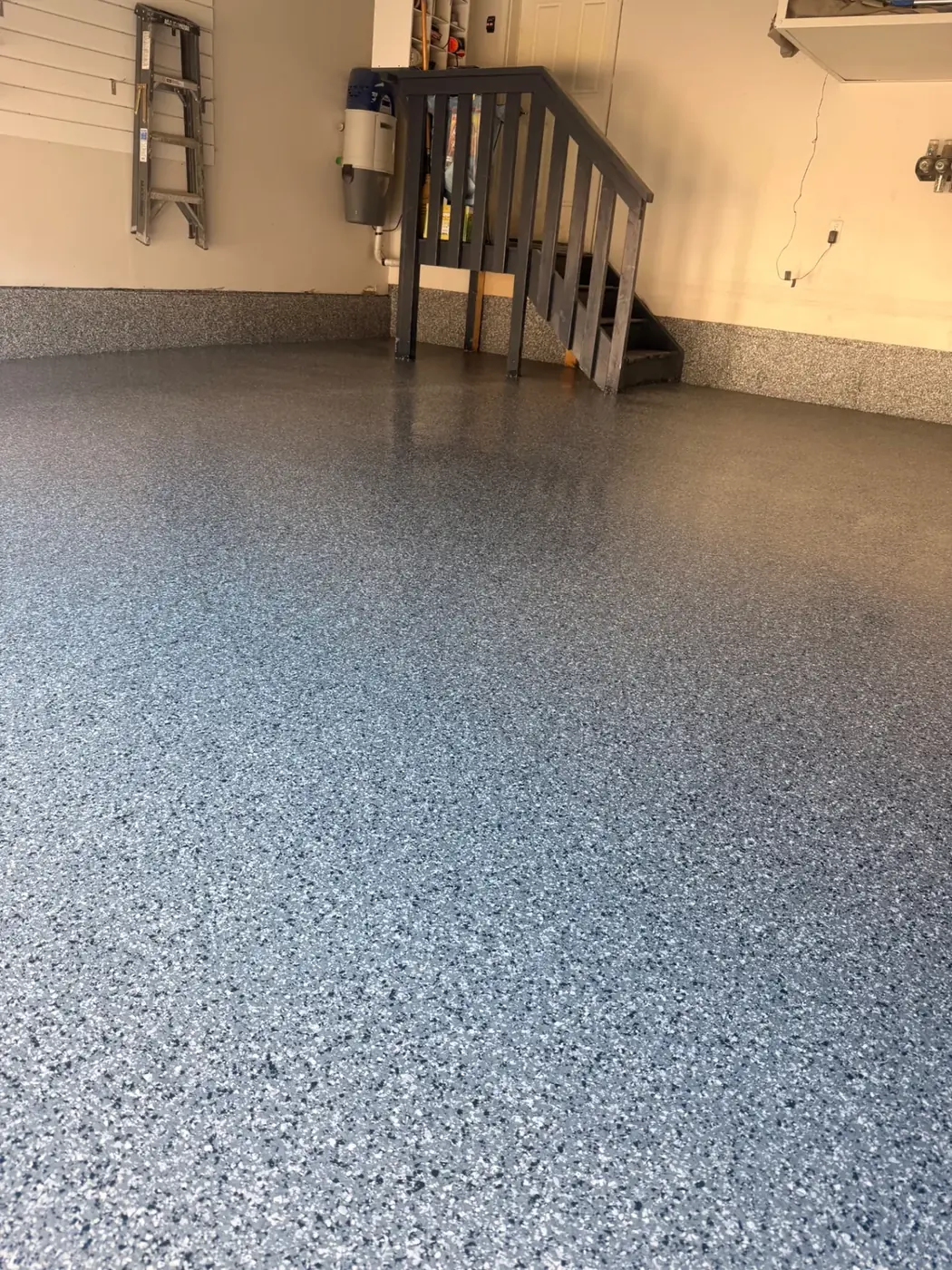 Wombat flake garage, metal stair rail