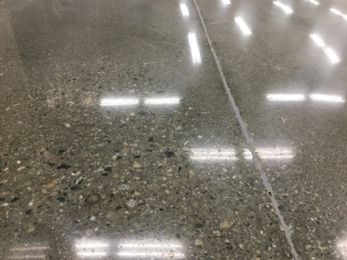 Polished concrete floor detail