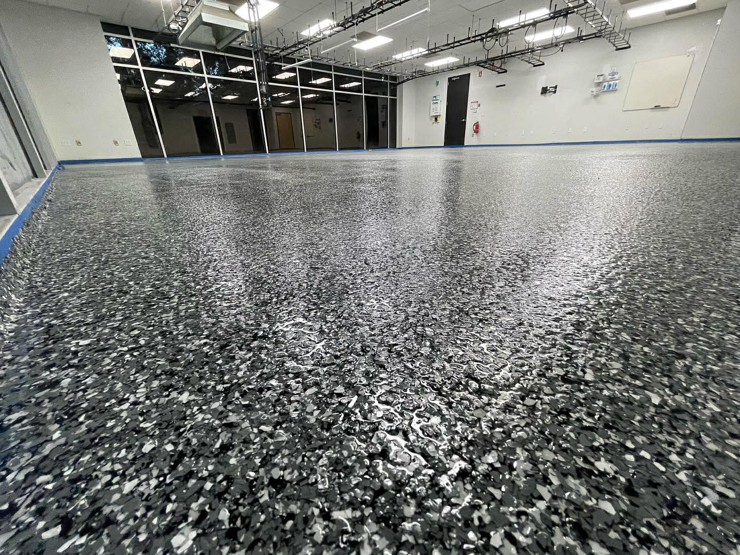 Commercial black flake epoxy floor